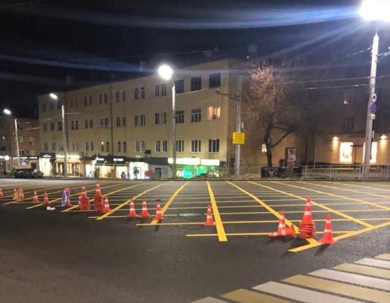 Смоленск, перекресток, дорога, разметка, вафельница